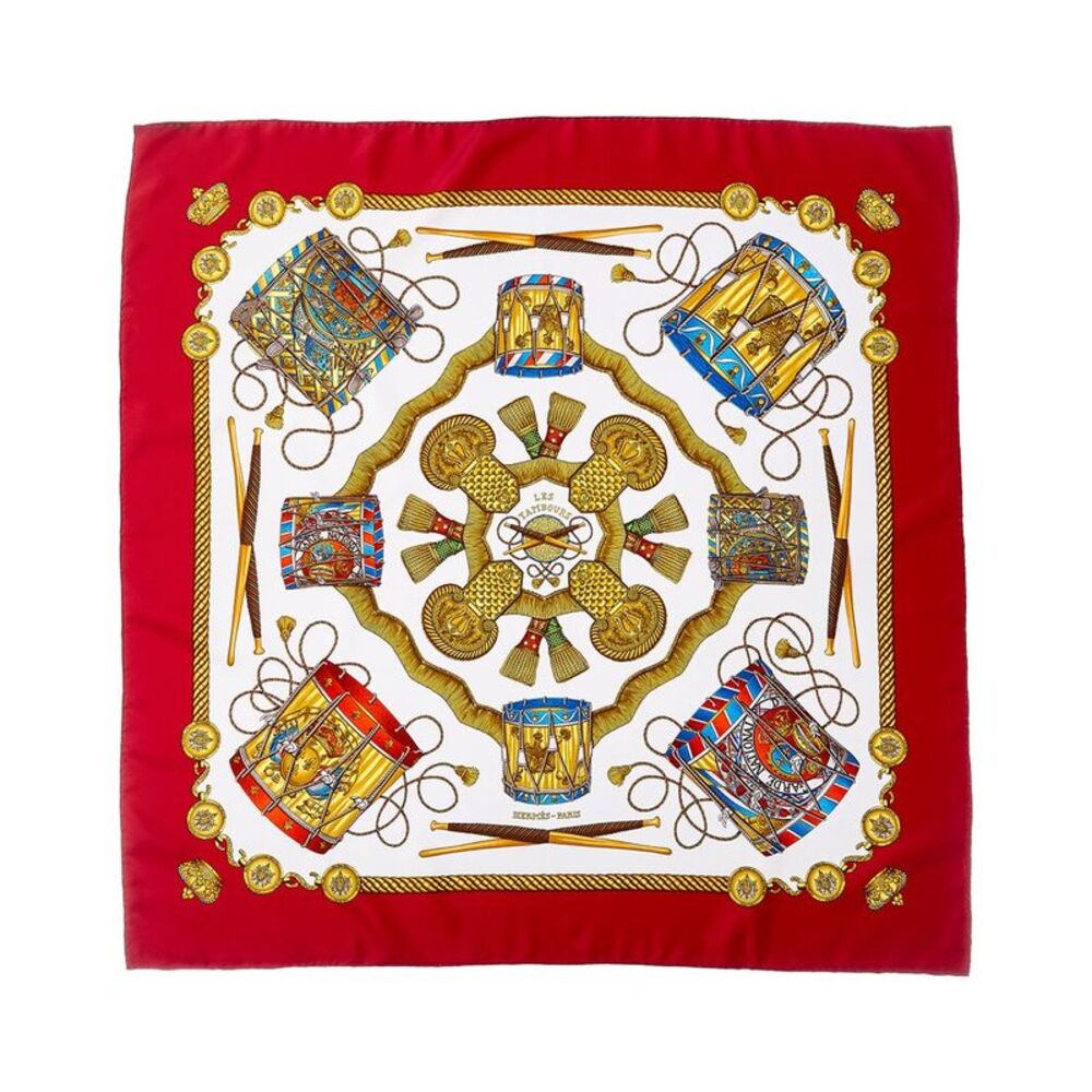 Hermès Les Tambours Joachim Metz Silk Scarf (Authentic Pre-Loved)